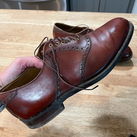 Vintage FOOTJOY Classics Men's Brown Calf Skin Leather GOLF Shoes 12 C 70300 - Picture 5 of 7